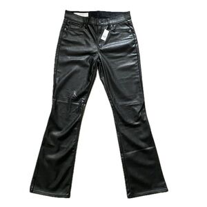 New Gap Women’s Mid Rise Vegan Leather Moto Boot Cut Pants Sz 30 /10RS W32xL30